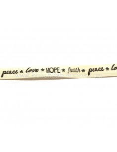 Cinta de Algodon Hope/love/faith/peace